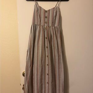 SHEIN MATERNITY Striped Button-Down Midi Dress